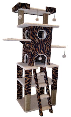Tiger Leopard print cat tower